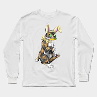 Bobtail BunnyCat: Tortie-Tabby (Yellow) Long Sleeve T-Shirt